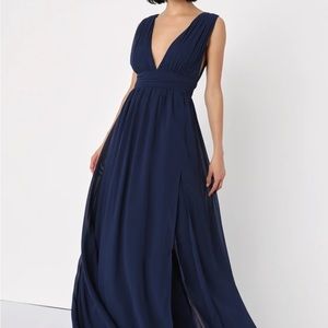 Lulu’s Heavenly Hues Maxi Dress in navy, size XS